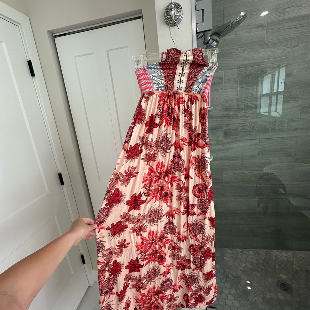 Maaji Floral Maxi Dress - Red and Cream